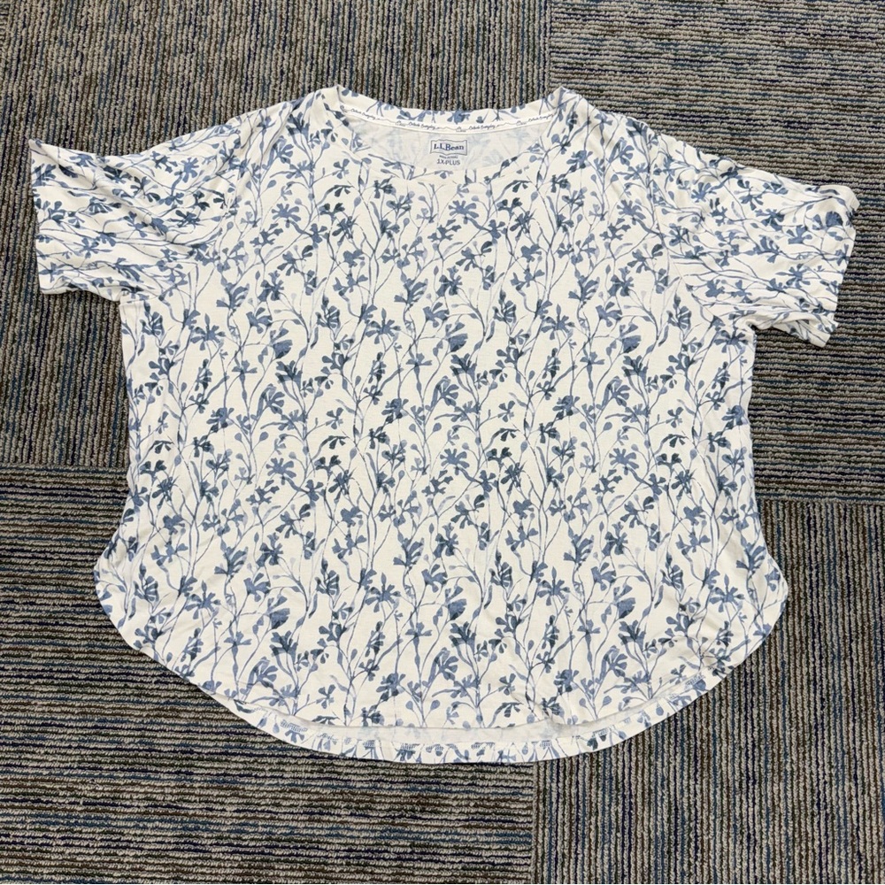 L.L.Bean Outrude Everyday Floral Tee Pima Cotton Modal Size 1X